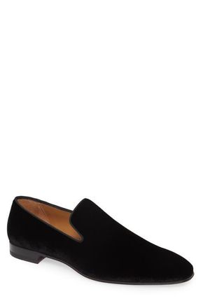 Christian Louboutin Dandelion Velvet Venetian Loafer in Black Velvet at Nordstrom, Size 10.5Us