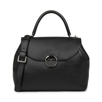 Lancaster Flap Handtas met Metalen Sluiting - Dames - Handtassen - Zwart - ONE Size - Leer - Tassen