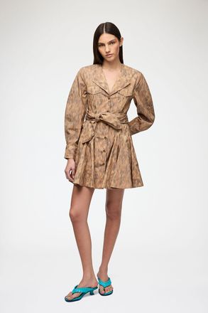 Ganni Burro Shirt Dress in Stretch Cotton - Size 34 Organic