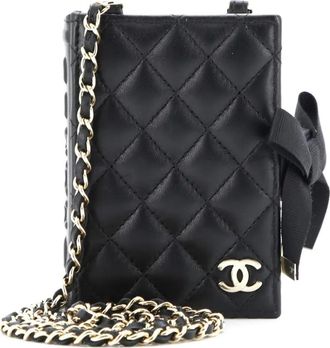 Chanel CC Book Card Holder with Chain Quilted Lambskin crossbody bag - Zwart