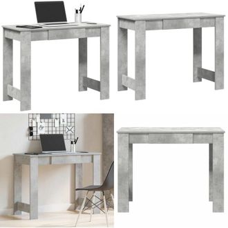 vidaXL Scrivania Grigio Cemento 100x45x75 cm in Legno Multistrato - Scrivania grigio cemento - Scrivania da studio