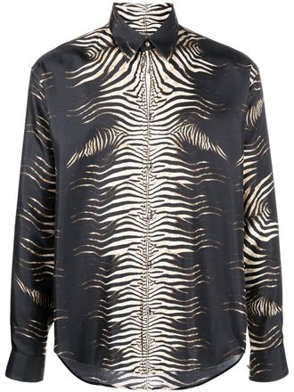 Roberto Cavalli Camicia con stampa - Nero