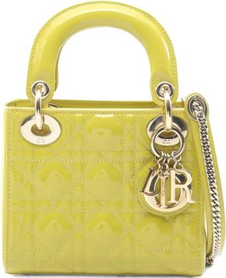 Dior Borsa tote mini in pelle con motivo Cannage anni 2010 - Giallo