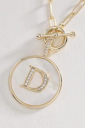 Melinda Maria Love Letters Medallion Monogram Necklace