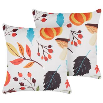 Beliani Conjunto De 2 Cojines De Terciopelo Multicolor 45 X 45 Cm Oto&ntilde;al Relleno Viscaria