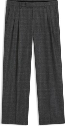 BOSS Relaxed-fit pants in checked super-stretch virgin wool