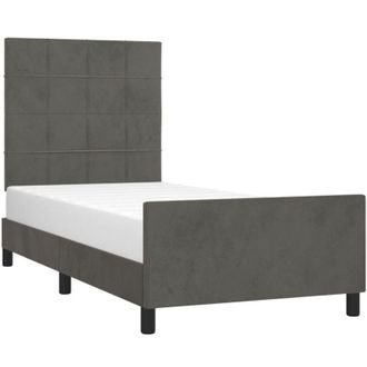 vidaXL Estructura De Cama Sin Colch&oacute;n Terciopelo Gris Oscuro 90x190 Cm Vidaxl