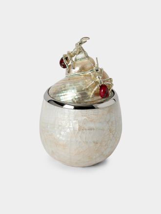 Objet Luxe Ants Bees Mother-of-Pearl and Silver-Plated Jam Pot