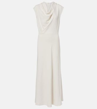Brunello Cucinelli Draped wool-blend maxi dress
