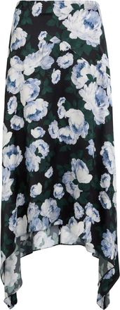 Stella McCartney Asymmetrische rok met bloemenprint - Zwart