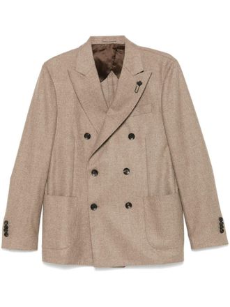 Lardini Prince Of Wales-check blazer - Brown