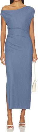 Minkpink Freya Asymmetrical Dress In Steel Blue