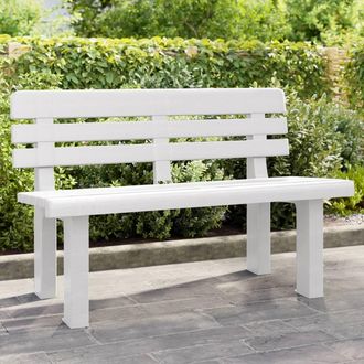 vidaXL Banco De Jard&iacute;n Polipropileno Blanco 110x52x71 Cm Vidaxl