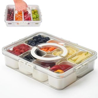OEM Cuencos Para Aperitivos Con Tapa, Bandejas Para Aperitivos De 8 Compartimentos, Cajas Para Guardar Aperitivos, Libres De Bpa