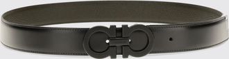 Ferragamo Cintura Gancini reversibile in pelle con fibbia logo