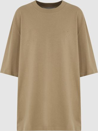 Ami Tee-shirt Grand Ami de Coeur Embosse Camel