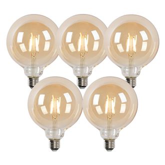 LUEDD Luedd - Juego De 5 Bombillas Led Inteligentes E27 G125 Doradas 4,9 W 470 Lm 1800-4000 K