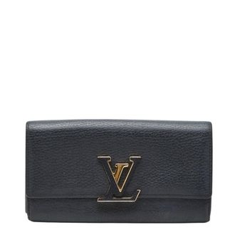 Louis Vuitton Black Leather Wallet (Bi-Fold) (Pre-Owned)