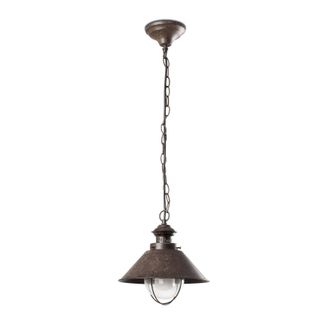 Netlighting Nautica 1 Light Small Outdoor Ceiling Pendant Light Clear Rust Brown E27