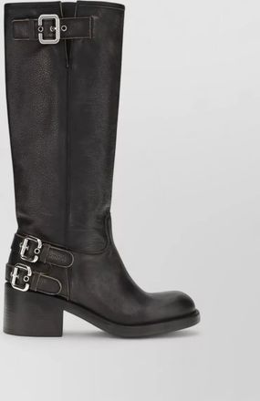 Chlo&eacute; leather knee-high biker boots
