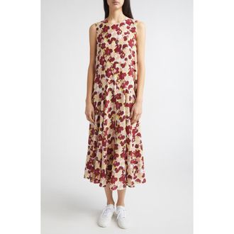 Marni Floral Silk Cr&ecirc;pe de Chine Maxi Dress in Sbw01 Lili White at Nordstrom, Size 6 Us
