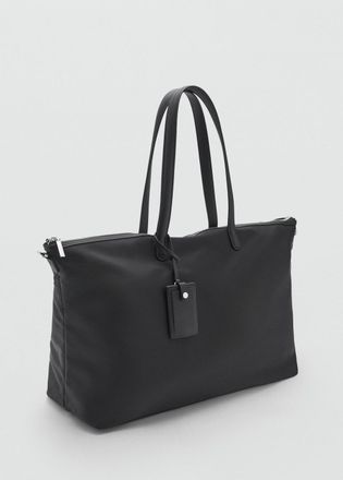 Mango Borsa shopper nylon grande nero - Donna - Taglia unica - MANGO
