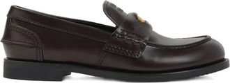 Miu Miu Mocassini penny in pelle - Marrone