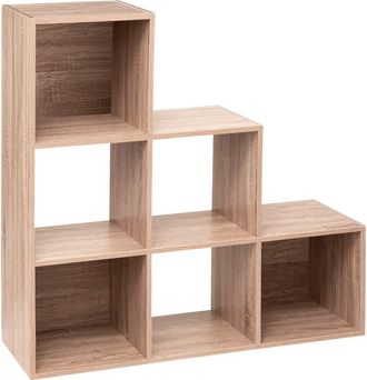 5five Simply Smart 5five Simply Smart - Estanter&iacute;a Escalera Mix N Modul Efecto Roble Natural, 6 Compartimentos - 5five