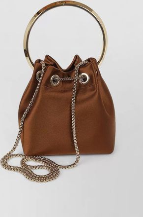 Jimmy Choo London satin bucket bag bon chain handle