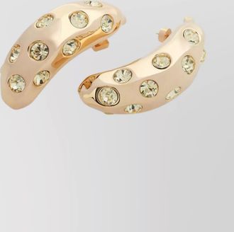 Jacquemus banana curved crystal gemstone earrings