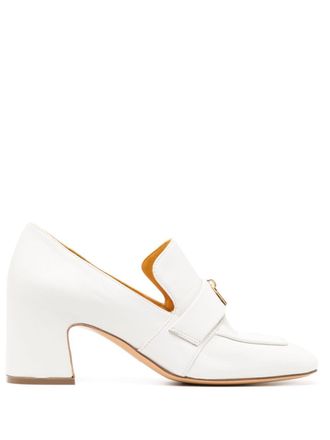 Madison.Maison Lock 55mm leather pumps - White