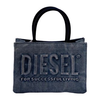 Diesel Tote Bags, female, Blue, Size: ONE SIZE DSL 3D Mini Bag