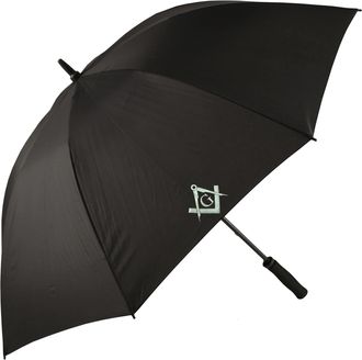 Generic Masonic Silver With G Design Black Golf Umbrella Parasol