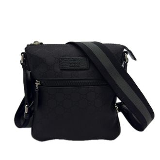 Gucci Black Gray Nylon Leather Shoulder Bag (Pre-Owned)