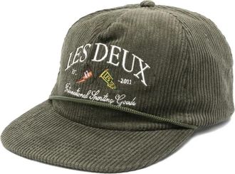 Les Deux Cappello da baseball a coste con ricamo - Verde
