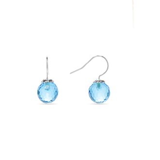 Luxenter Luxenter oorbellen, 925 sterling zilver, gele en aquamarijn blauwe hydrothermale kwarts, gerhodineerde afwerking