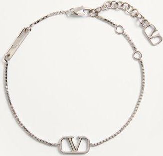 Valentino Garavani Bracciale VLogo Signature In Metallo Uomo TRASPARENTE UNI