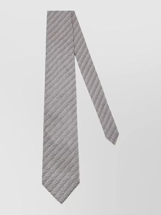 Tom Ford silk tie chevron micro pattern rolled width