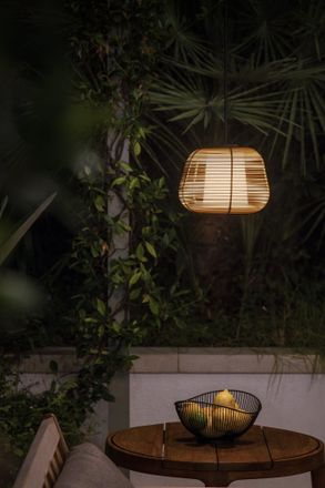 Faro Barcelona Narita Colgante Con Flor&oacute;n Beige