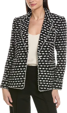 Elie Tahari Pearl Trim Wool-Blend Blazer