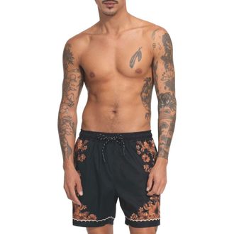 Agua Bendita Joe Swim Trunks in Black Multi at Nordstrom, Size 34