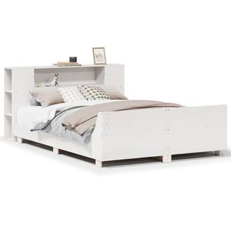Berkfield Home Bed Frame without Mattress White 140x190 cm Solid Wood Pine