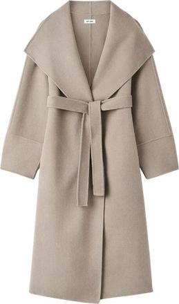 Soft Goat Belted Coat - Dames - Jas met riem - Beige - M - Wol - Jassen