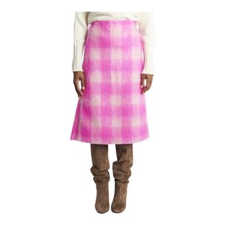 Sofie D'Hoore Midi Skirts, female, Pink, XS, Fuchsia Mohair Skirt