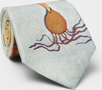 Paul Smith Mens Flowers and palm trees pure silk tie