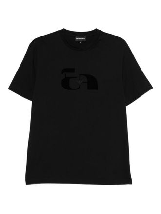 Emporio Armani Black Printed cotton t-shirt