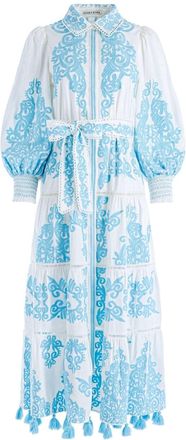 Alice & Olivia Shira floral-embroidered shirtdress - women - Cotton - 6 - White