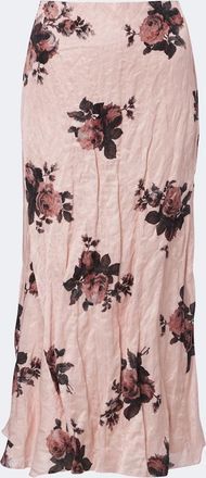 Erdem Gonna midi in raso con stampa floreale