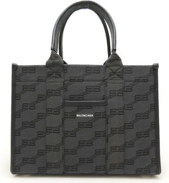 Balenciaga Black Canvas Leather Tote Bag (Pre-Owned)