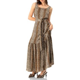 Ivonne Animal Print Maxi Dress in Brown at Nordstrom, Size 10